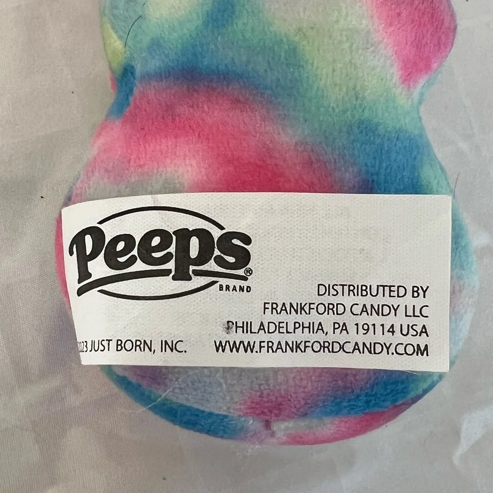 Peeps Colorful Tie-Dye Bunny Plush Easter‎ 6” x 3.5” rabbit